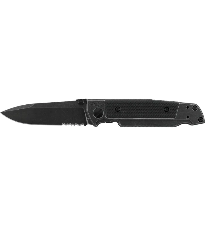 Couteau pliant walther q5 steel frame folder blackwash serrated