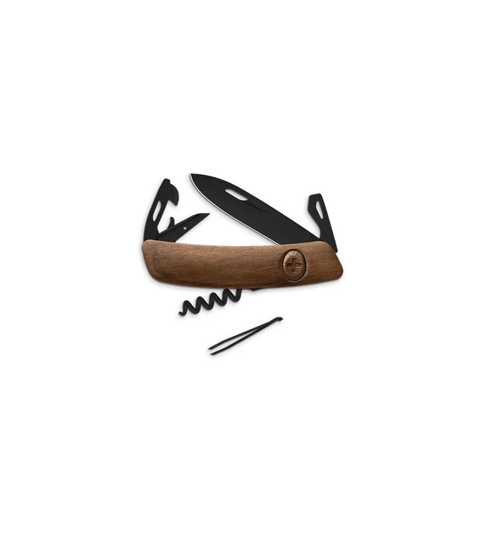 Couteaux suisses Swiza D03 ALLBLACK, noyer 7,5 cm