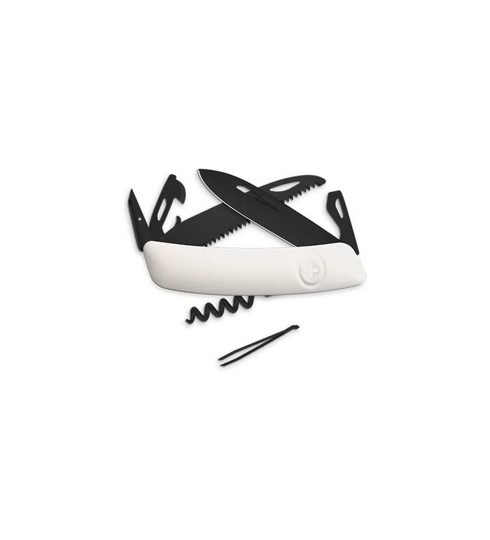 Couteaux suisses Swiza D05 ALLBLACK, Blanc 7,5 cm