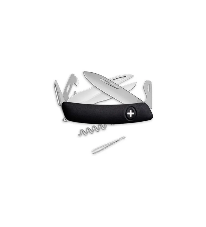 Couteaux suisses Swiza D07 Scissors, noir 7,5 cm