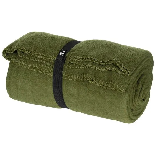 Couverture polaire Fox outdoor avec sac, 200cm x 150cm, vert olive