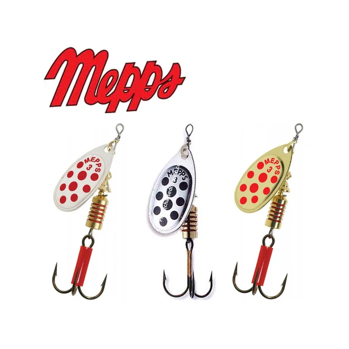 CUILLERS MEPPS AGLIA ARGENT A POINTS NOIRS PAR 2