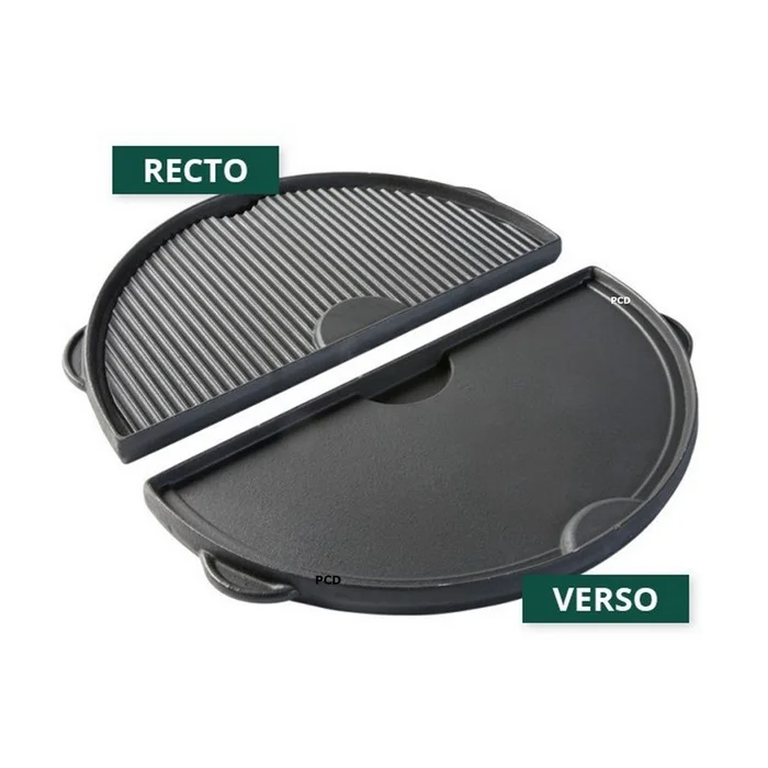 Demi Plancha Réversible En Fonte Pour Kamado Big Green Egg XL Et 2XL