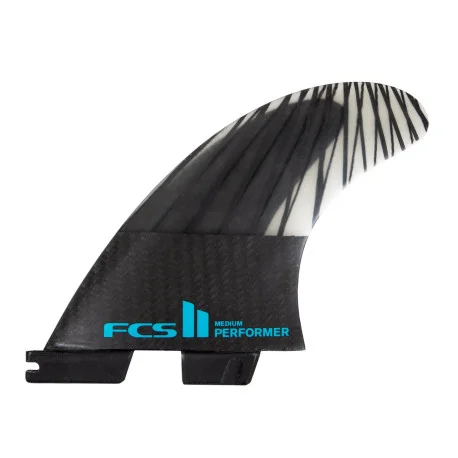 Dérives SurfFCS FCS II Performer PC CARBON TRI FINS BLACK/TEAL