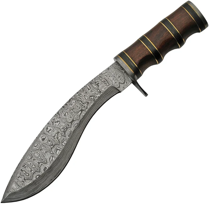 DM1261 – Damascus Kukri Bowie Rosewood