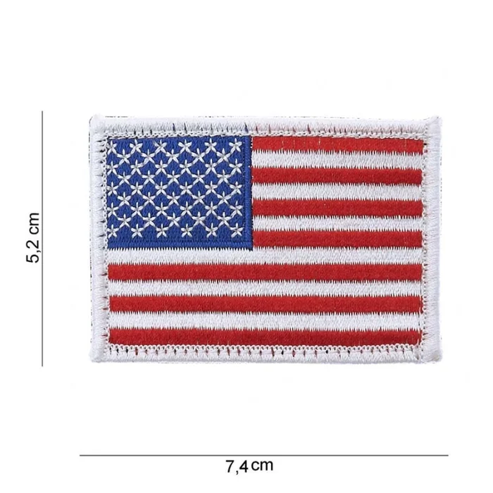 Écusson brodé Drapeau USA 7.4 cm x 5.2 cm Velcro