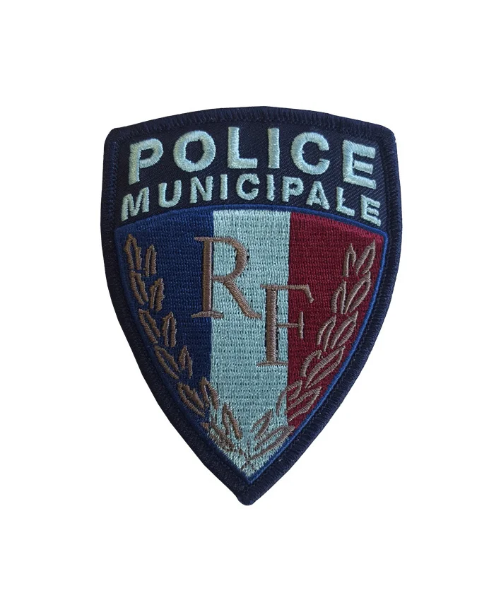 Ecusson brode sur velcro – Police Municipale RF – basse visibilité