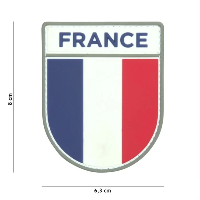 Écusson Drapeau Français 3D relief PVC velcro