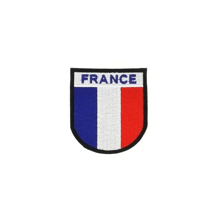 Écusson Drapeau Français Brodé contour noir