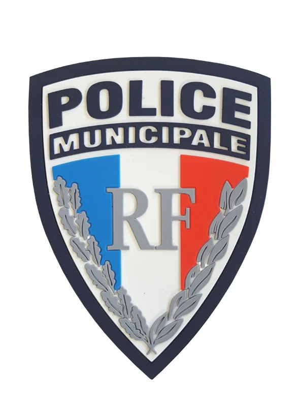 Écusson gomme 3D sur velcro – Police Municipale RF