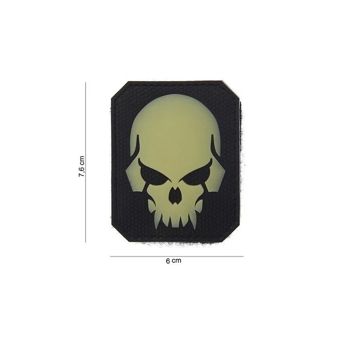 Écusson Tête de mort Noir PVC 3D Velcro