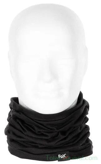 Fox outdoor Écharpe tube, « Merino Lite », noir