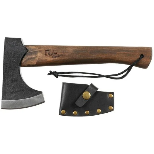 Fox outdoor hache viking compacte avec étui en cuir