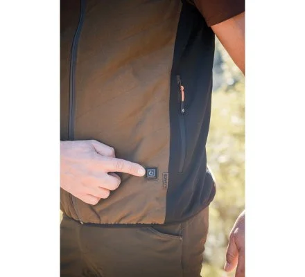 Gilet chauffant PRESTIGE marron SOMLYS avec batterie – Image 3