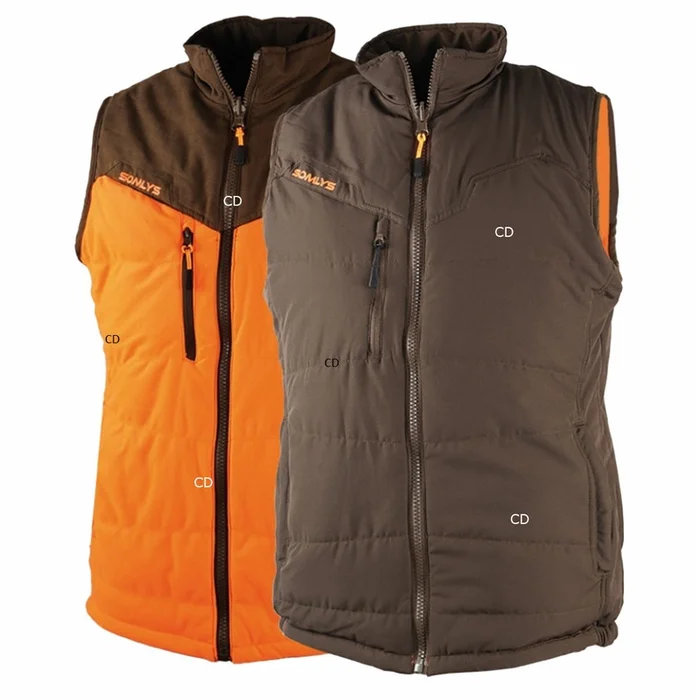 Gilet Homme Réversible Somlys 417 Multi Hunt Orange Et Marron