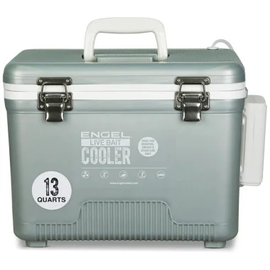 Glacière Engel 13 qt Live Bait Pro avec aérateur rechargeable AP3 et quincaillerie en acier inoxydable