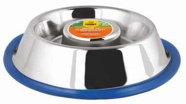 Grande gamelle antidérapante en acier inoxydable de 58 oz pour animaux de compagnie à alimentation lente