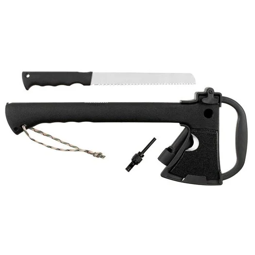 Hache de bushcraft Fox outdoor 3-en-1 avec scie et silex