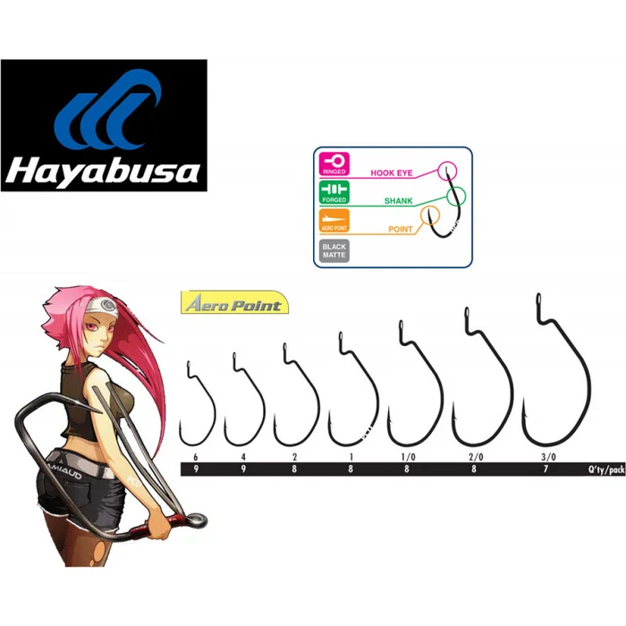 Hameçons Carnassier Worm 262 Hayabusa