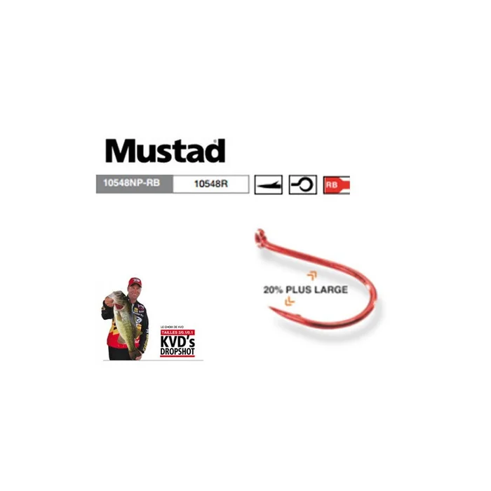 HAMECONS MUSTAD KVD DROPSHOT ROUGE PAR 10 OU 7