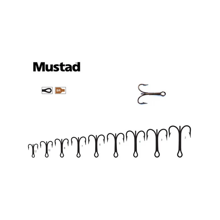 HAMECONS MUSTAD TRIPLE 3551-BR PAR 25