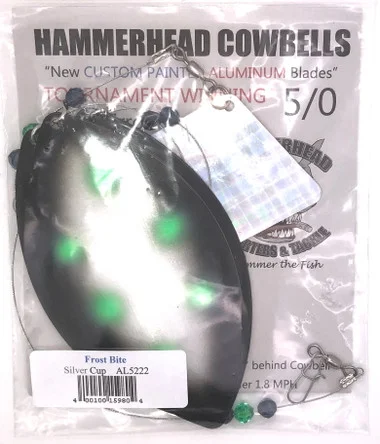 Hammerhead Custom Cowbell Spinners – 5/0 – Aluminum Frost Bite – AL5222