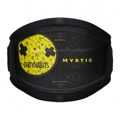 Harnais Kitesurf CeintureMystic Majestic Dirty Habits – Noir/Jaune 2023
