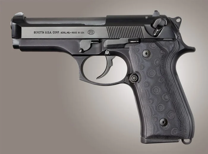 HOG92167-BLKGRY – Hogue Beretta 92FS G10 G Mascus Black/Gray