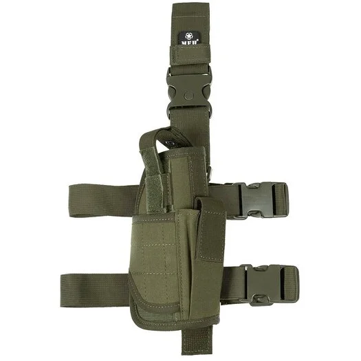 Holster de jambe universel MFH réglable, droit, vert olive