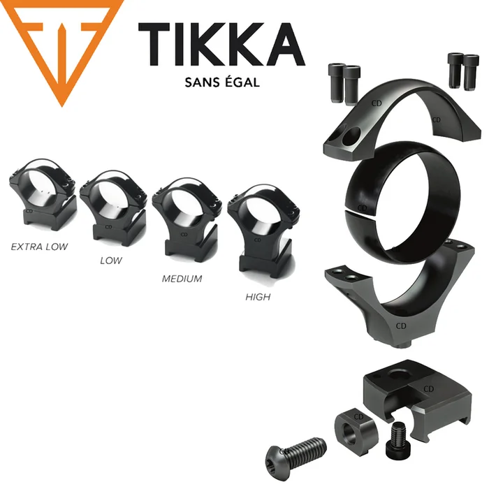 Jeu De 2 Colliers Tikka Acier Diamètre 30mm Bas