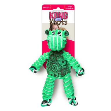 Jouet pour chien Kong Floppy Knots – Hippopotame – Moyen / Grand