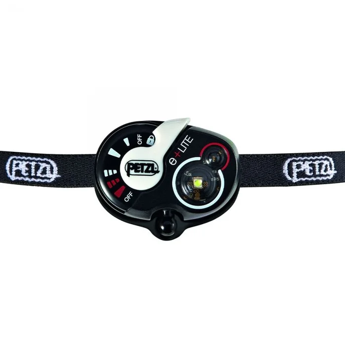 Lampe frontale de secours E+Lite noir avec sifflet d’alerte PETZL