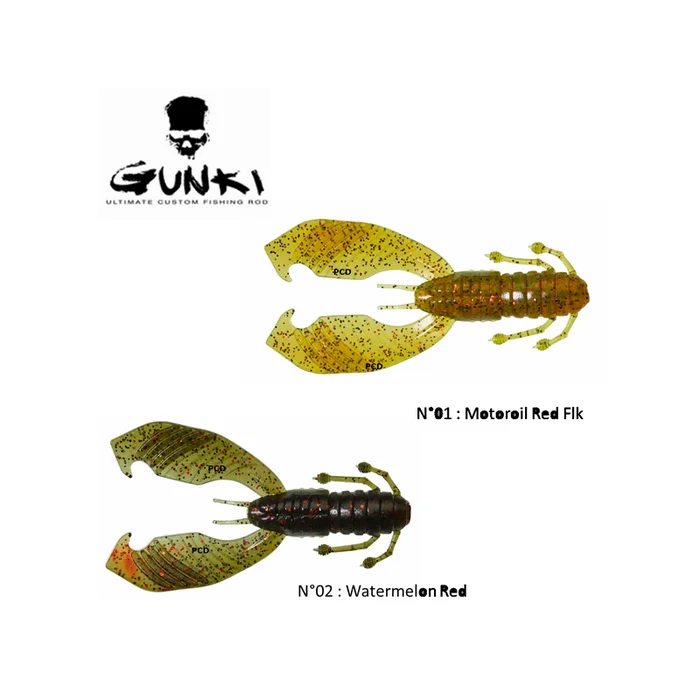 LEURRES SOUPLES GUNKI BOOGIE CRAW 7.5CM PAR 10