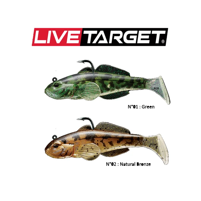 LEURRES SOUPLES LIVE TARGET GOBY PADDLE SHAD 8CM PAR 3