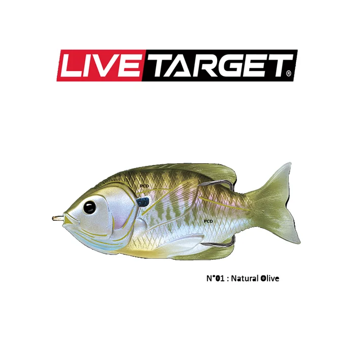 LEURRES SOUPLES LIVE TARGET SUNFISH HOLLOW BODY 9CM