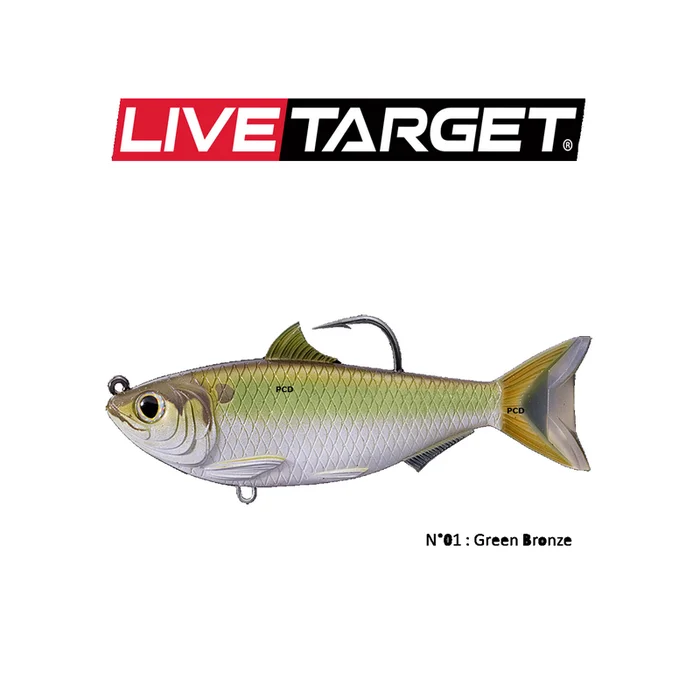 LEURRES SOUPLES LIVE TARGET THREADFIN SHAD 9.5CM