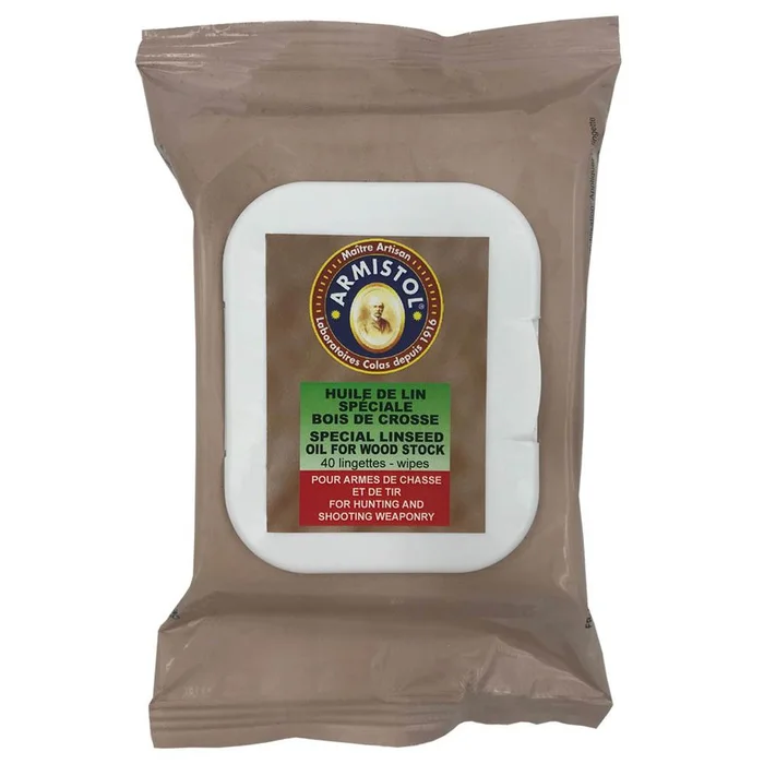 Lingettes Huilées Armistol pour Bois de Crosse – Paquet de 40 – Protection et Entretien Facile