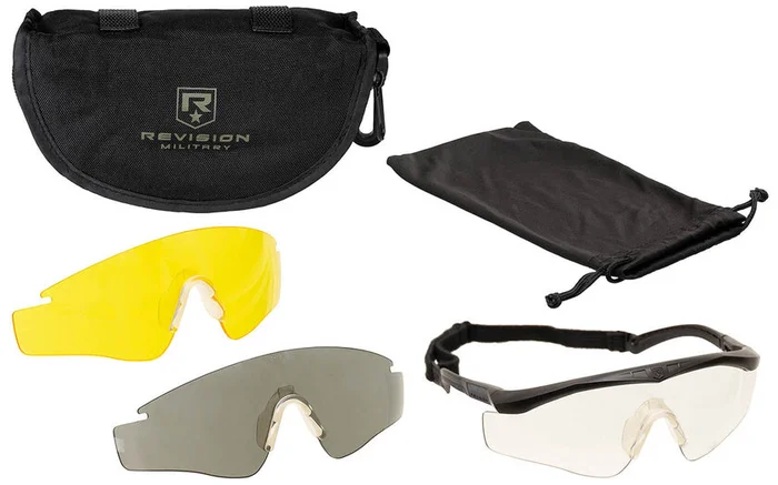 Lunettes de sécurité balistiques Revision Sawfly Max-Wrap avec 3 lentilles et étui de protection