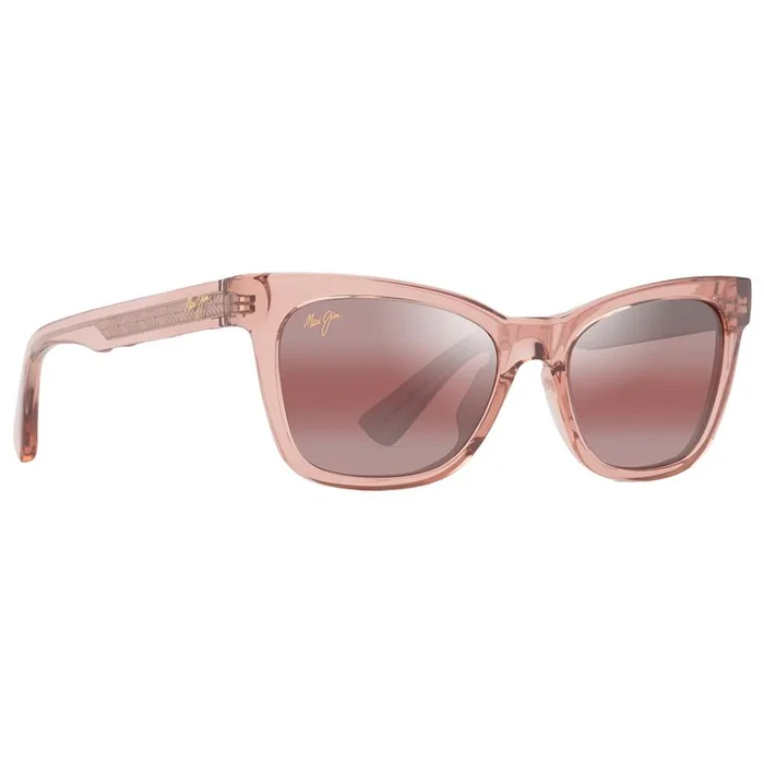 Lunettes de soleil Maui Jim Hiwahiwa Shiny Transparent Antique Pink Maui Rose Mineral Superthin