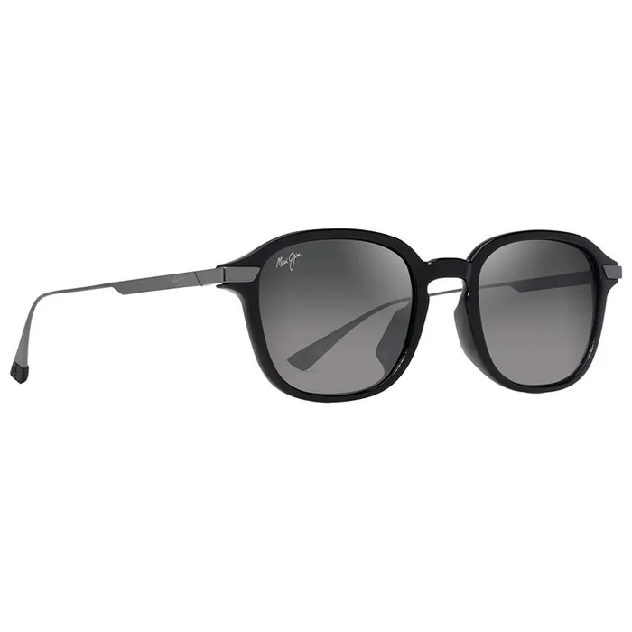 Lunettes de soleil Maui Jim Ka’ouo Asian Fit Noir Brillant Gris Acier Neutral Grey MauiBrilliant