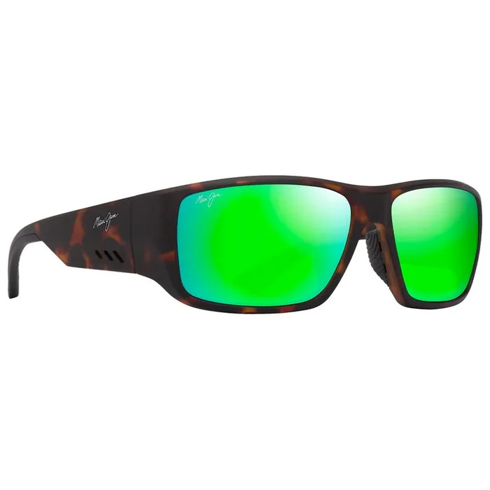 Lunettes de soleil Maui Jim Keha Asian Fit Havane Foncé Mat Maui Green Minéral SuperThin