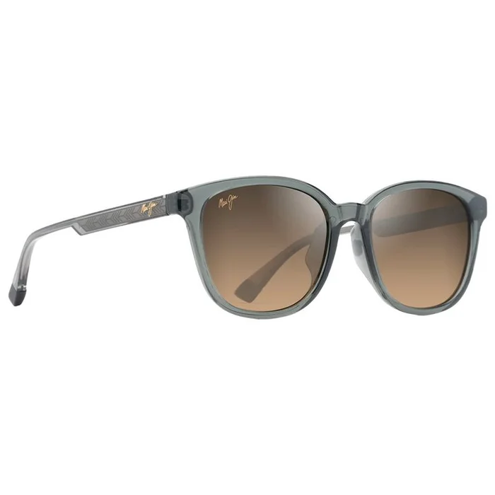 Lunettes de soleil Maui Jim Ku’ikahi Asian Fit Gris Foncé Transparent Brillant Bronze Hcl Minéral Superthin