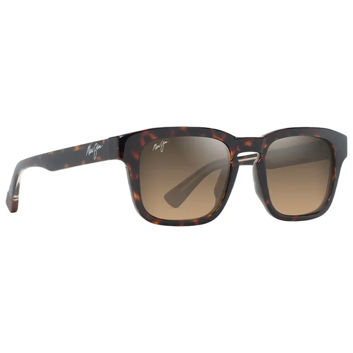 Lunettes de soleil Maui Jim Maluhia Havane Foncé Brillant Jaune Transparent Hcl Bronze Minéral Superthin
