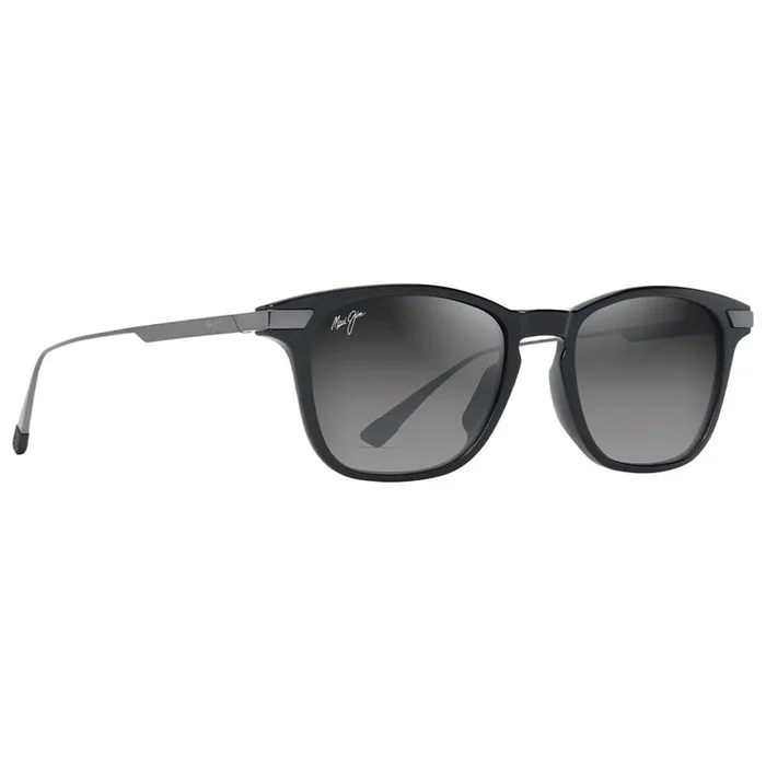 Lunettes de soleil Maui Jim Mana&rsquo;olana Noir Brillant Gris Acier Neutral Grey MauiBrilliant