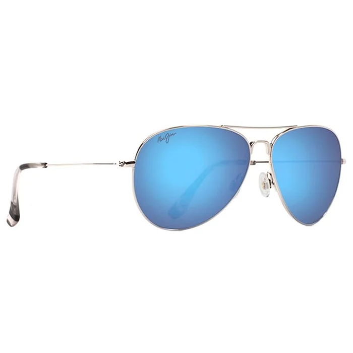 Lunettes de soleil Maui Jim Mavericks Silver Bleu Hawaï MauiPure