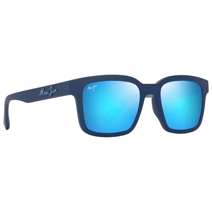 Lunettes de soleil Maui Jim Opiopio Asian Fit Bleu Foncé Mat Bleu Hawaï MauiPure