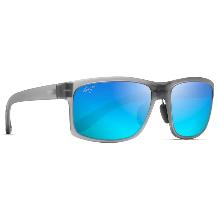 Lunettes de soleil Maui Jim Pokowai Arch Gris Mat Translucide Bleu Hawaï MauiPure