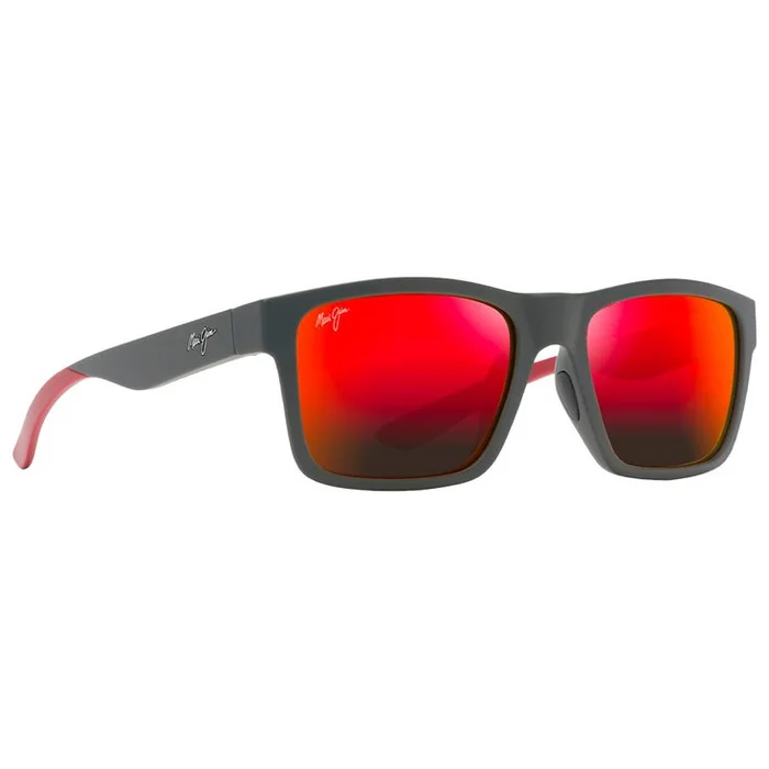 Lunettes de soleil Maui Jim The Flats Gris Foncé Rouge Hawaii Lava Mineral Superthin