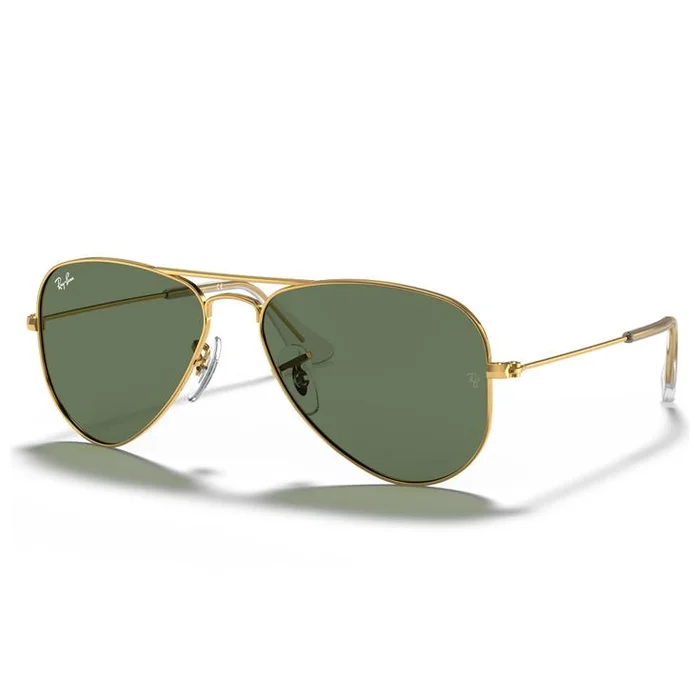 Lunettes de soleil Ray Ban Aviator Kids Polished Arista Gold Dark Green