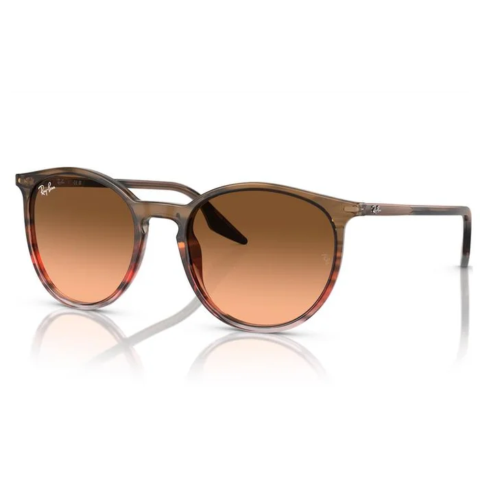 Lunettes de soleil Ray Ban RB2204 Polished Striped Red Brown Gradient Black Pink
